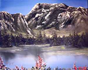 peinture: montagnes impressionnantes